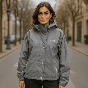 The North Face Gray Checkered Lightweight Jacket - Outdoor Adventure XL $140 NWT